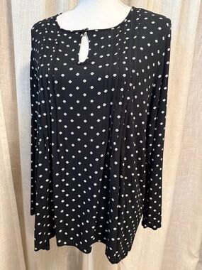 🌼 NWT J. Jill Wearever Collection Black Daisy Print Tunic Top – Petite Large